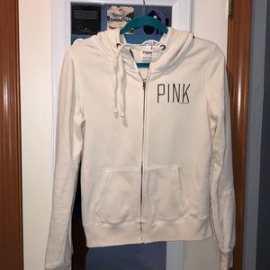“Pink” white zip up